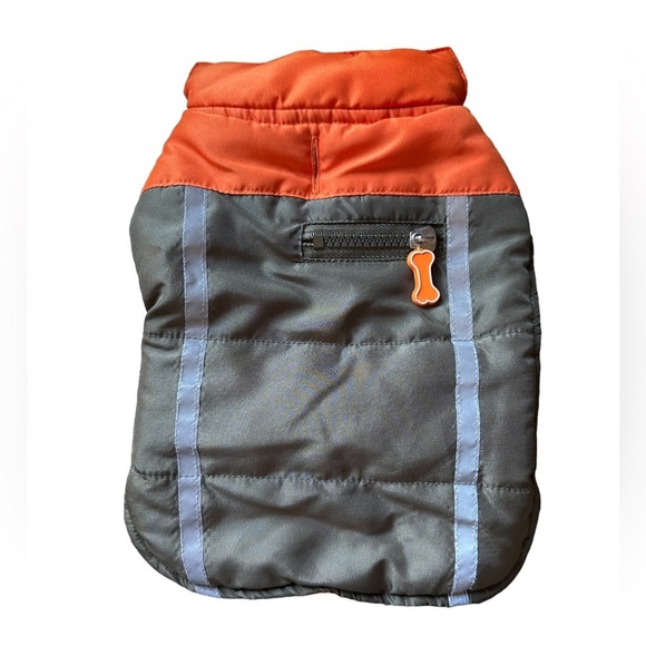 🍁 BUNDLE ONLY - 5/$15
Dog Fleece Lined Jacket Green & Orange, Size XS - Picture 1 of 3
